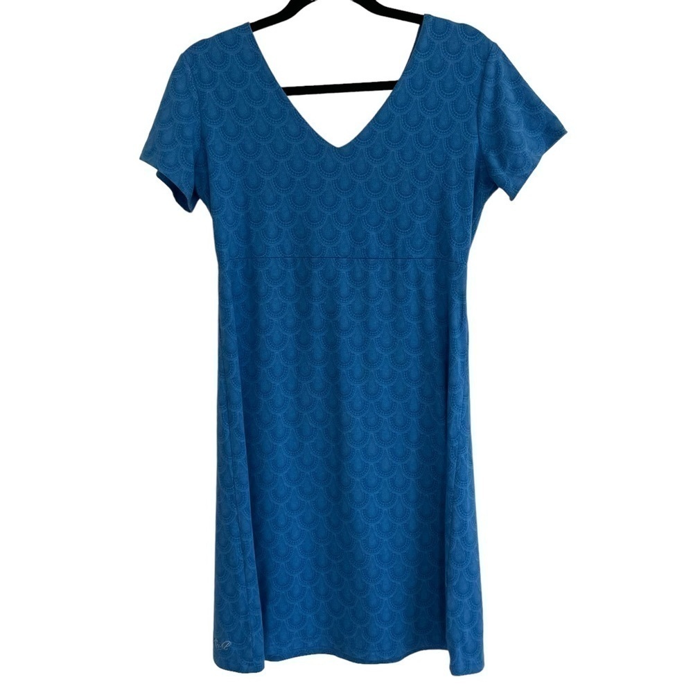 KÜHL Blue Patterned Short Sleeve Casual Dress, Size M